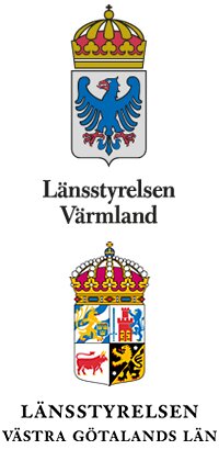 Logotyper för Länsstyrelsen Värmland och länsstyrelsen Västra Götaland